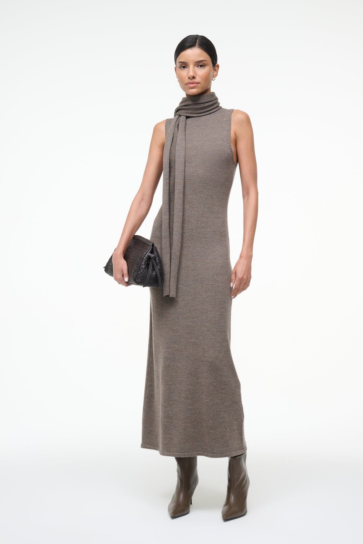 Image CANAL MIDI DRESS | TRUFFLE 5 of 8 and Clicking this image will trigger a zoom pop-up