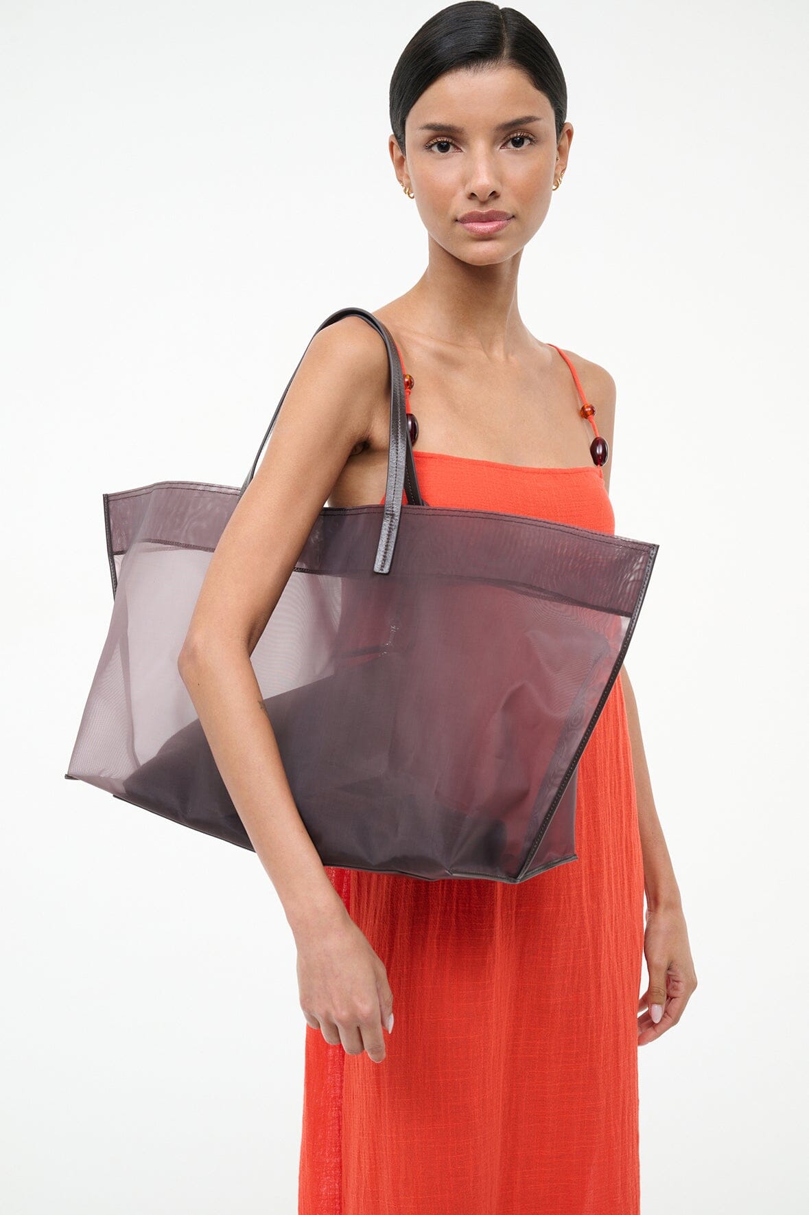 STAUD CHRISTOS LARGE MESH TOTE ESPRESSO