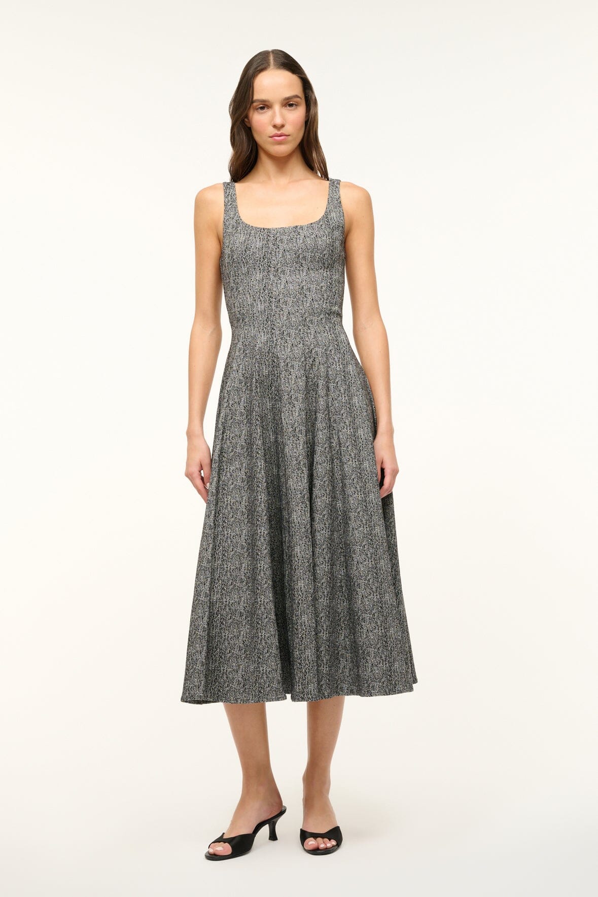 Image WELLS DRESS | TEXTURED HERRINGBONE 1 of 5 and Clicking this image will trigger a zoom pop-up