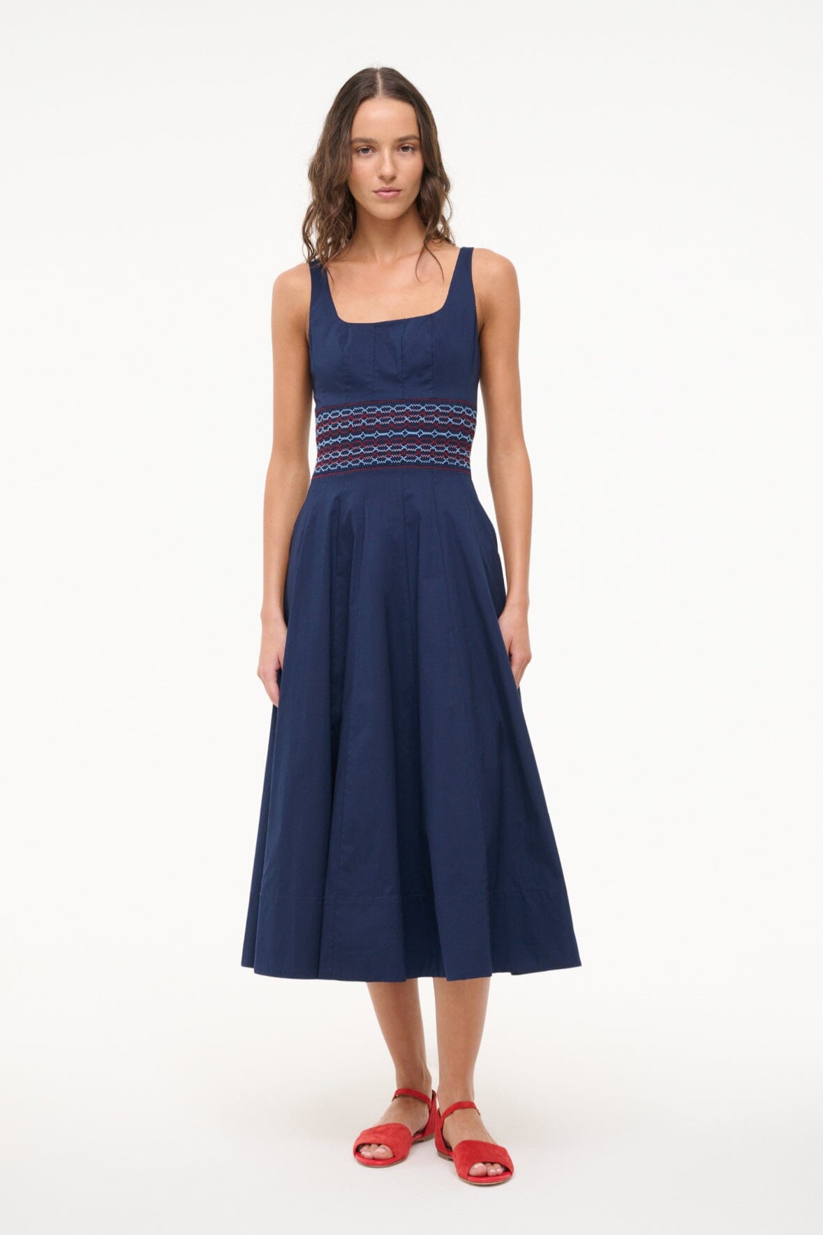 STAUD RIG DRESS NAVY
