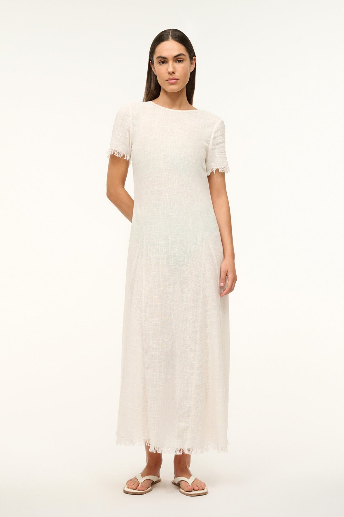 Image LE HAVRE COVERUP DRESS | BUTTERCREAM 1 of 5 and Clicking this image will trigger a zoom pop-up