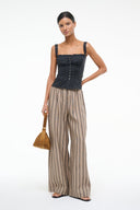 Image BONFIRE LINEN PANT | SAHARA STRIPE 1 of 7