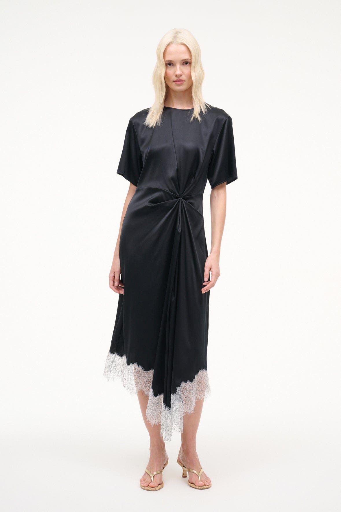 STAUD, Sonoma Silk Dress in Black, Size 12 STAUD, Sonoma Silk Dress in Black, Size 12