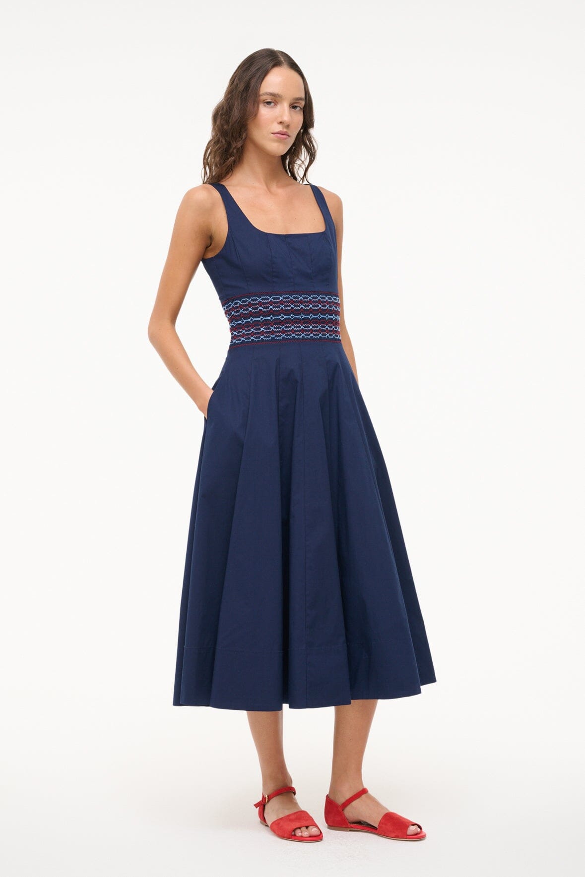 STAUD RIG DRESS NAVY
