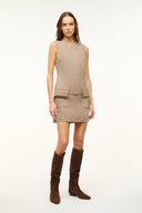 Image SHEILA DRESS | MOCHA HERRINGBONE 1 of 5