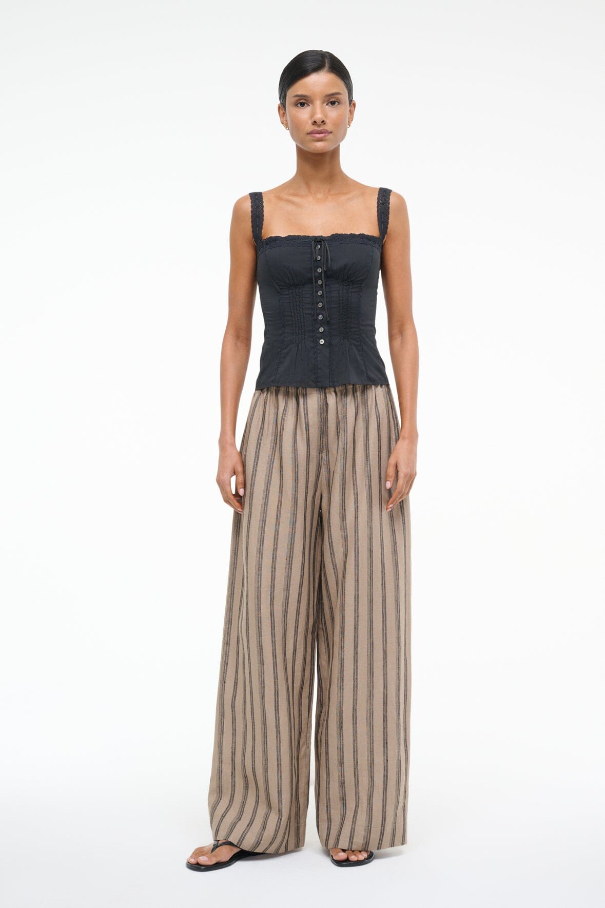 Image BONFIRE LINEN PANT | SAHARA STRIPE 2 of 7 and Clicking this image will trigger a zoom pop-up