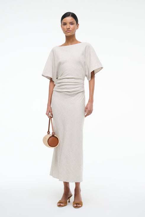 Go to AMELIE LINEN MIDI DRESS NATURAL view 1