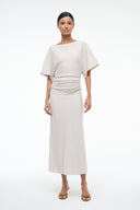 Image AMELIE LINEN MIDI DRESS | NATURAL 3 of 6