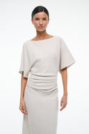 Image AMELIE LINEN MIDI DRESS | NATURAL 4 of 6