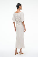 Image AMELIE LINEN MIDI DRESS | NATURAL 5 of 6