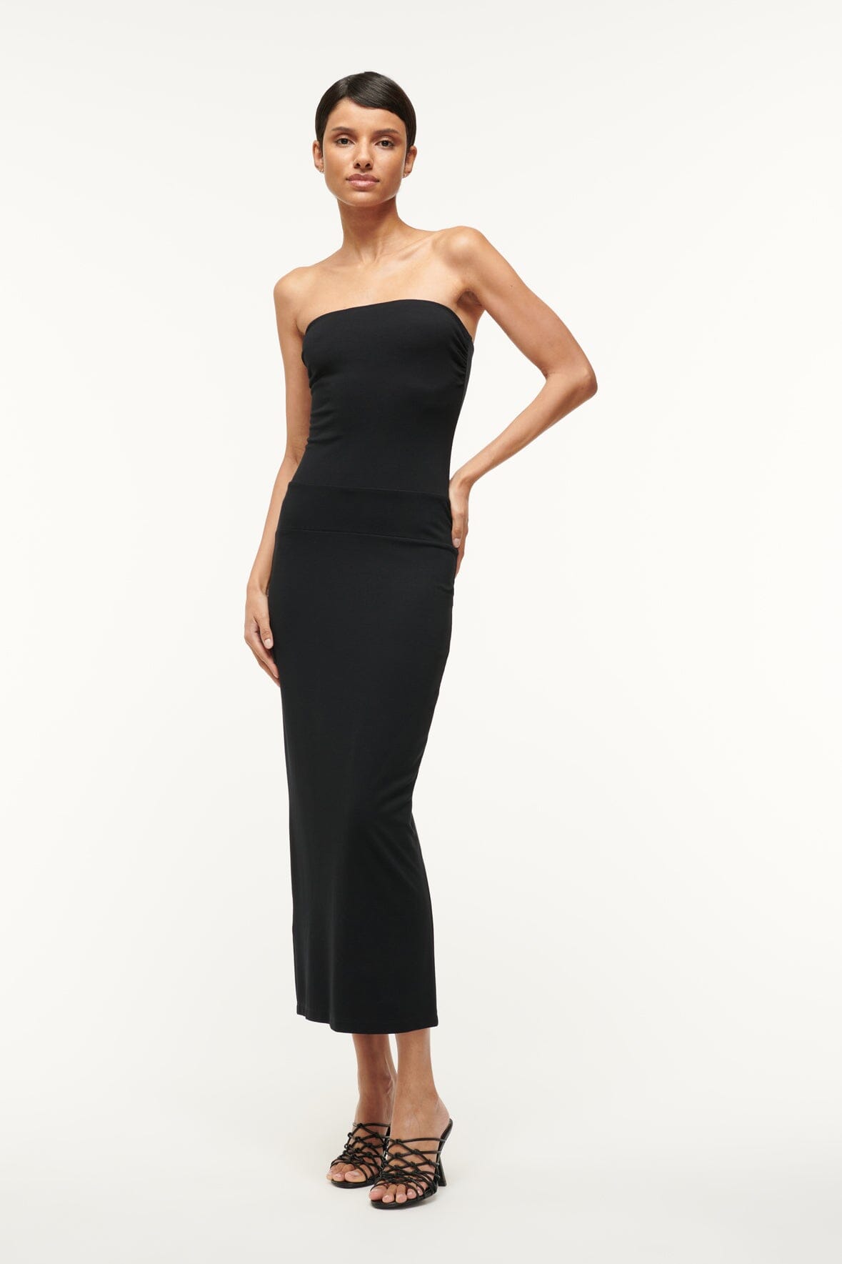 STAUD CORTONA DRESS BLACK