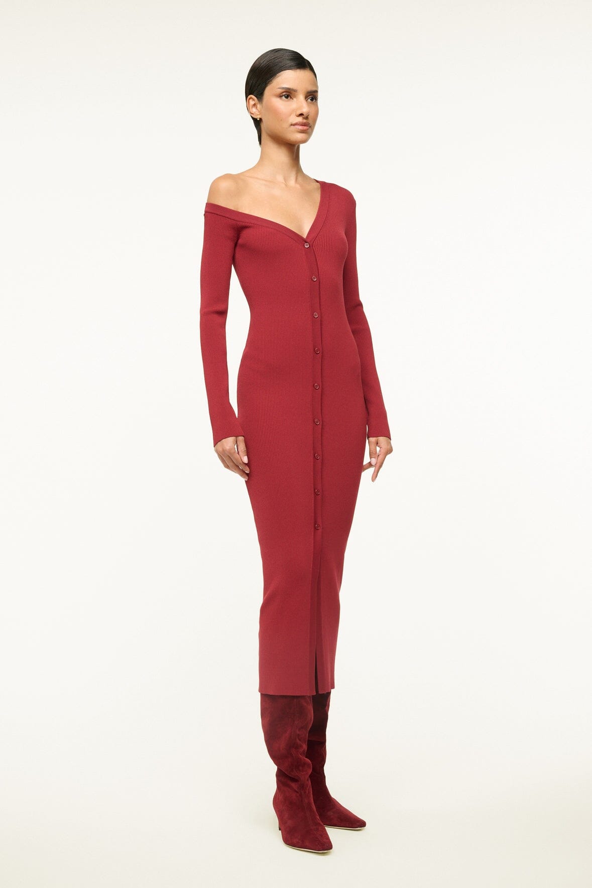 Image CRAFTSMAN SWEATER DRESS | SYRAH 2 of 5 and Clicking this image will trigger a zoom pop-up