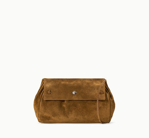 Maude Espresso Snake-Embossed Leather Satchel Bag | STAUD