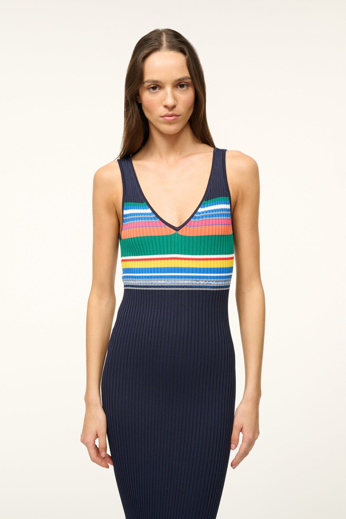 Image DANA DRESS | NAVY MULTI 2 of 5 and Clicking this image will trigger a zoom pop-up