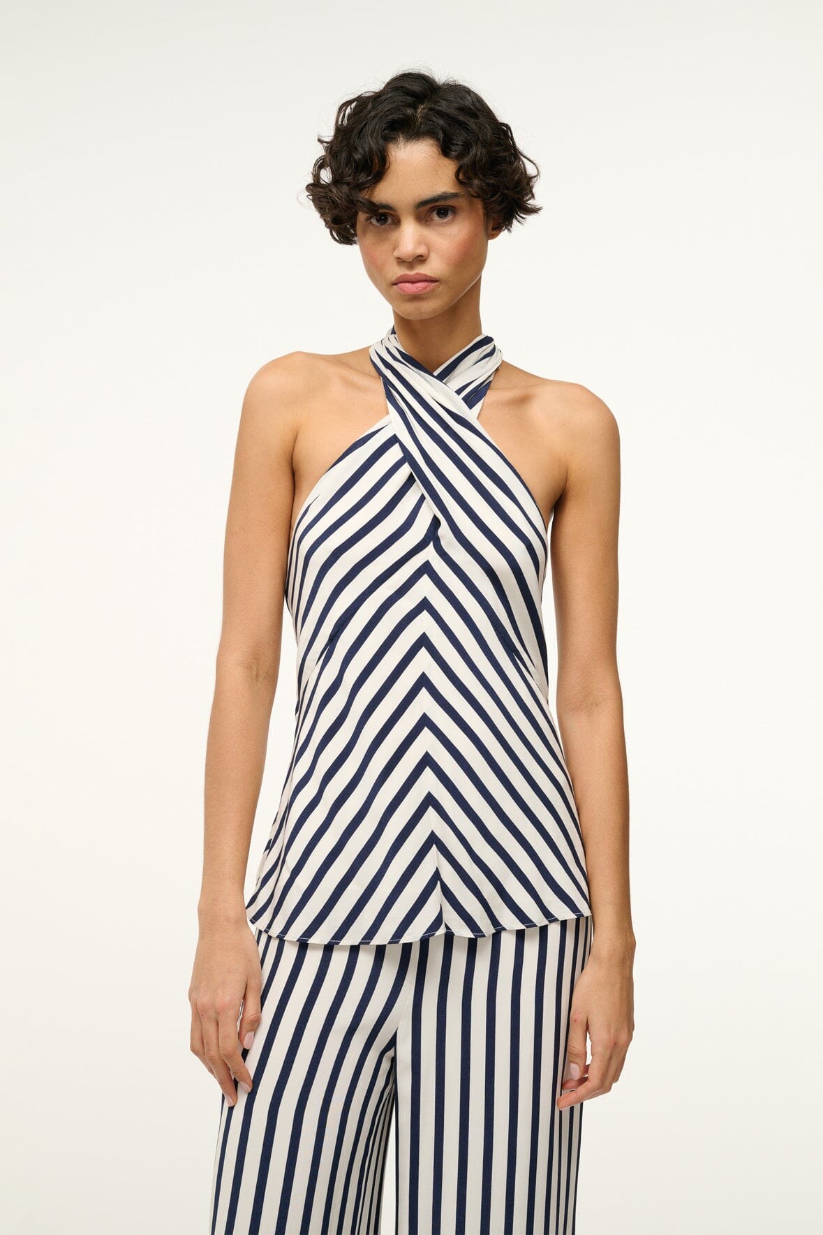 Image DAWN TOP | WHITE NAVY STRIPE 1 of 4 and Clicking this image will trigger a zoom pop-up