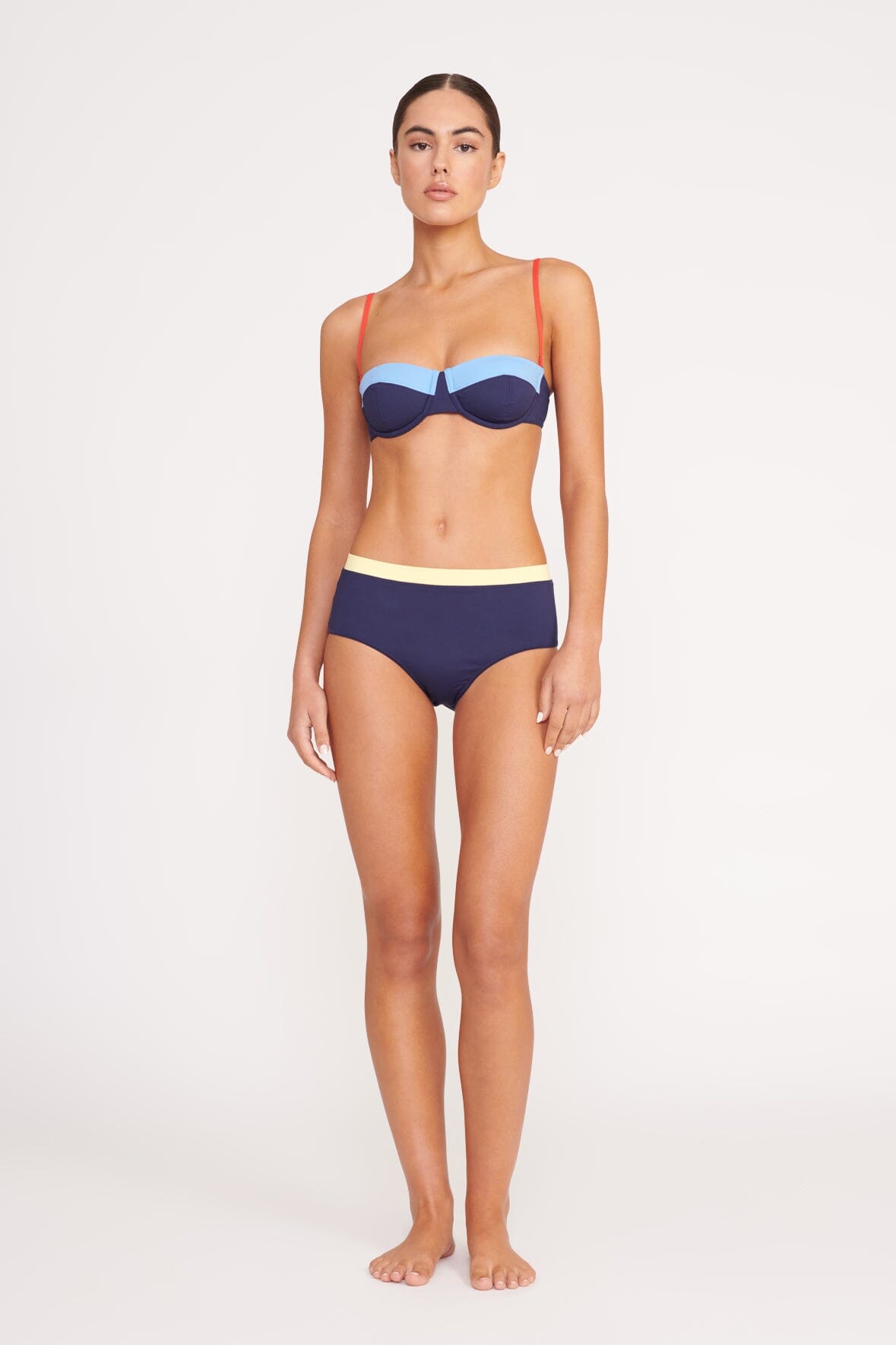 DEVON HIGH RISE BIKINI BOTTOM COLORBLOCK