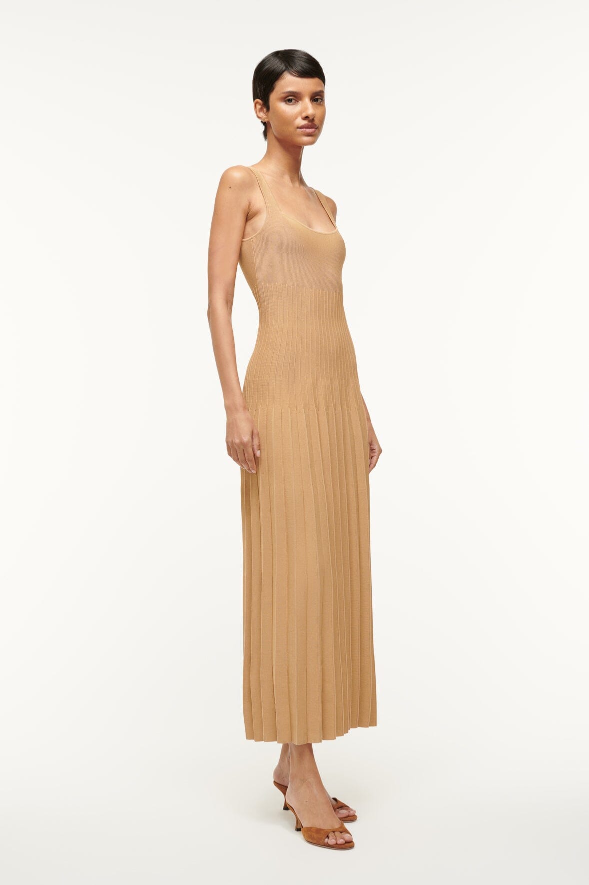 Image ELLISON DRESS | CAMEL 3 of 4 and Clicking this image will trigger a zoom pop-up