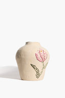 EMBROIDERED VASE | NATURAL GLAZE NATURAL GLAZE