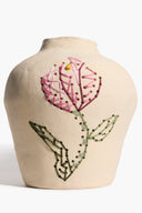 EMBROIDERED VASE | NATURAL GLAZE NATURAL GLAZE
