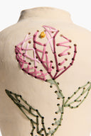 EMBROIDERED VASE | NATURAL GLAZE NATURAL GLAZE