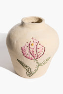 EMBROIDERED VASE | NATURAL GLAZE NATURAL GLAZE