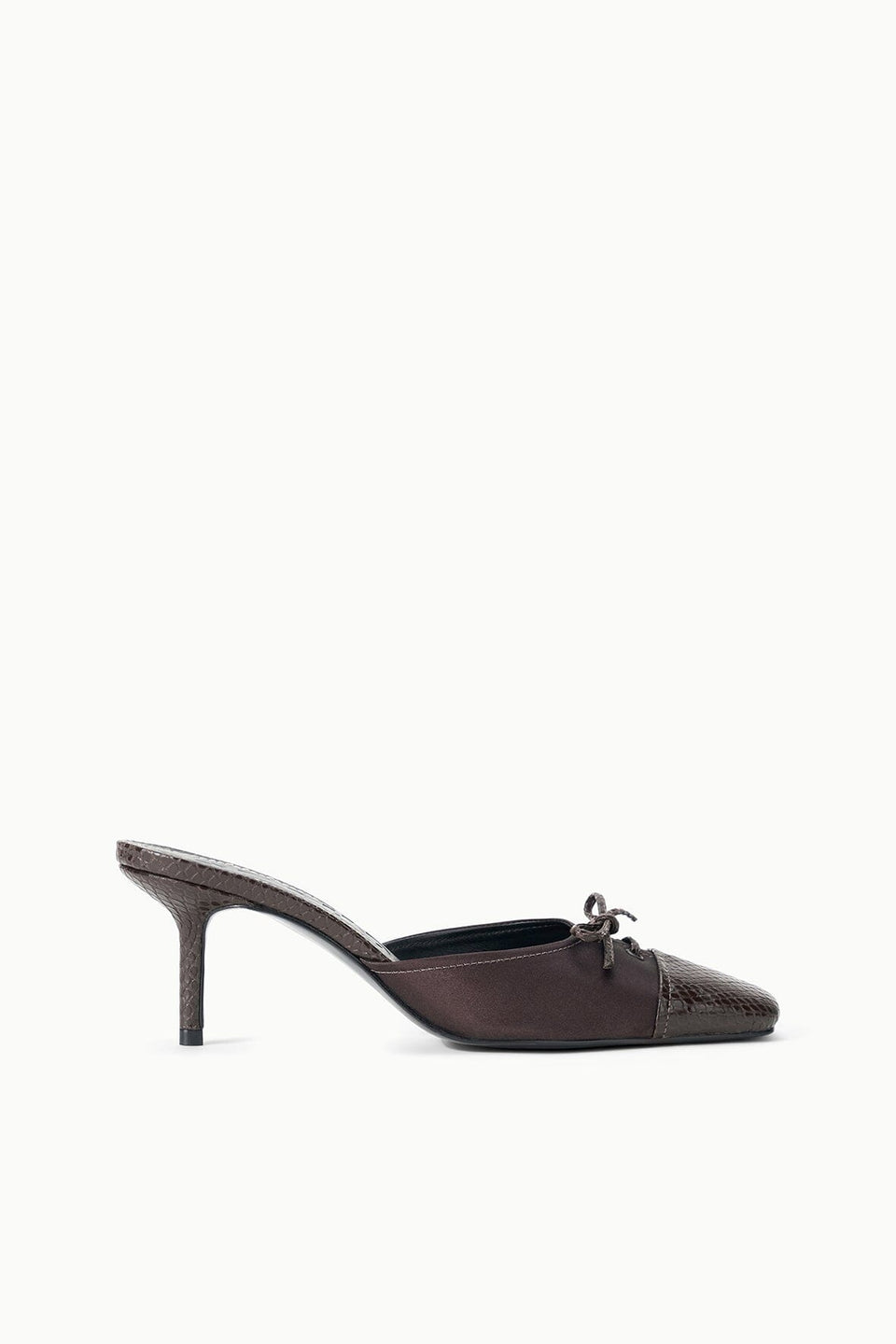 Staud Faye Mule in Espresso Snake