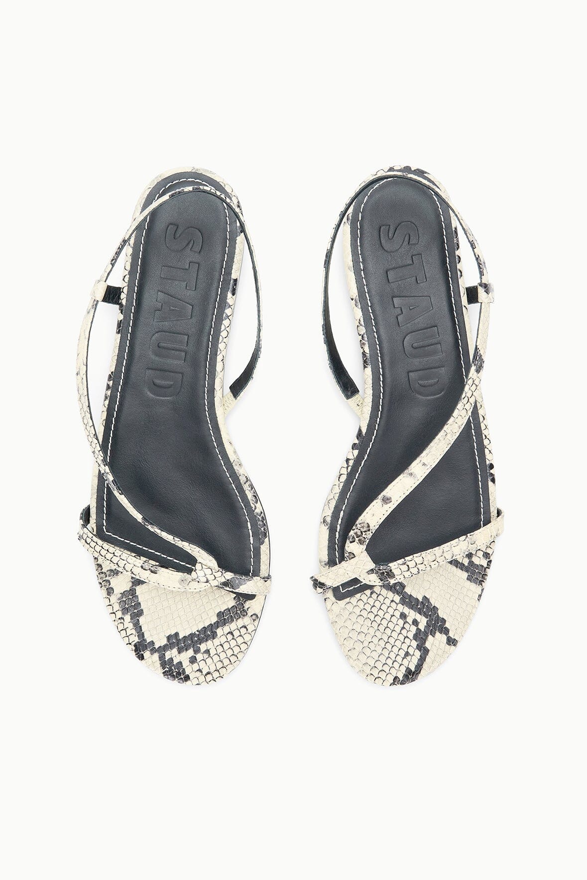 STAUD LOUDEN SANDAL WHITE SNAKE