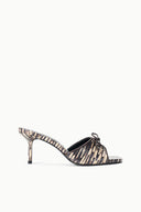 Women's quill-pattern lace-up mule with slim stiletto heel
