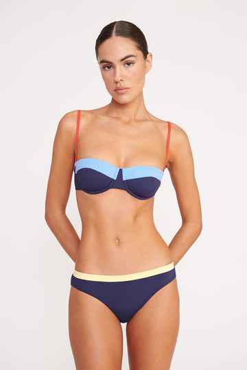 JO BALCONETTE BIKINI TOP | NAVY COLORBLOCK