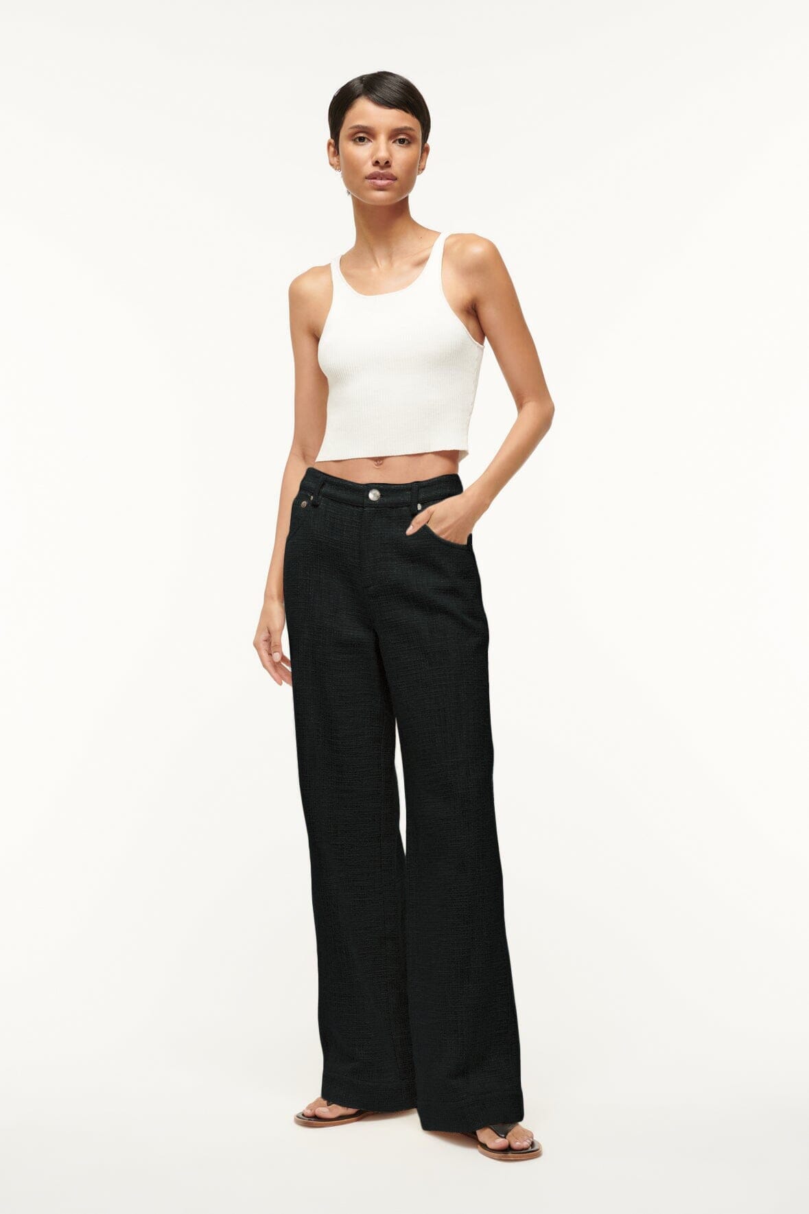 【Staud】 Graysonワイドレッグパンツ STAUD Grayson twill wide-leg pants | NET-A-PORTER