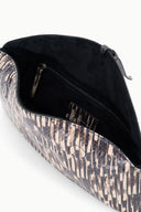Quill clutch interior, black lining with zipper pocket