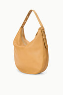 LEVI cashew tan hobo bag with structured handles and strap hardware details
