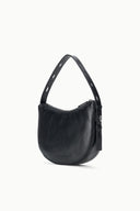 Black hobo bag with two handles and side zipper detail