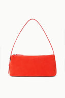 Orange shoulder bag with single top handle and slouchy open top