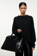 Large Maude Carryall | Black Croco