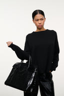 Large Maude Carryall | Black Croco