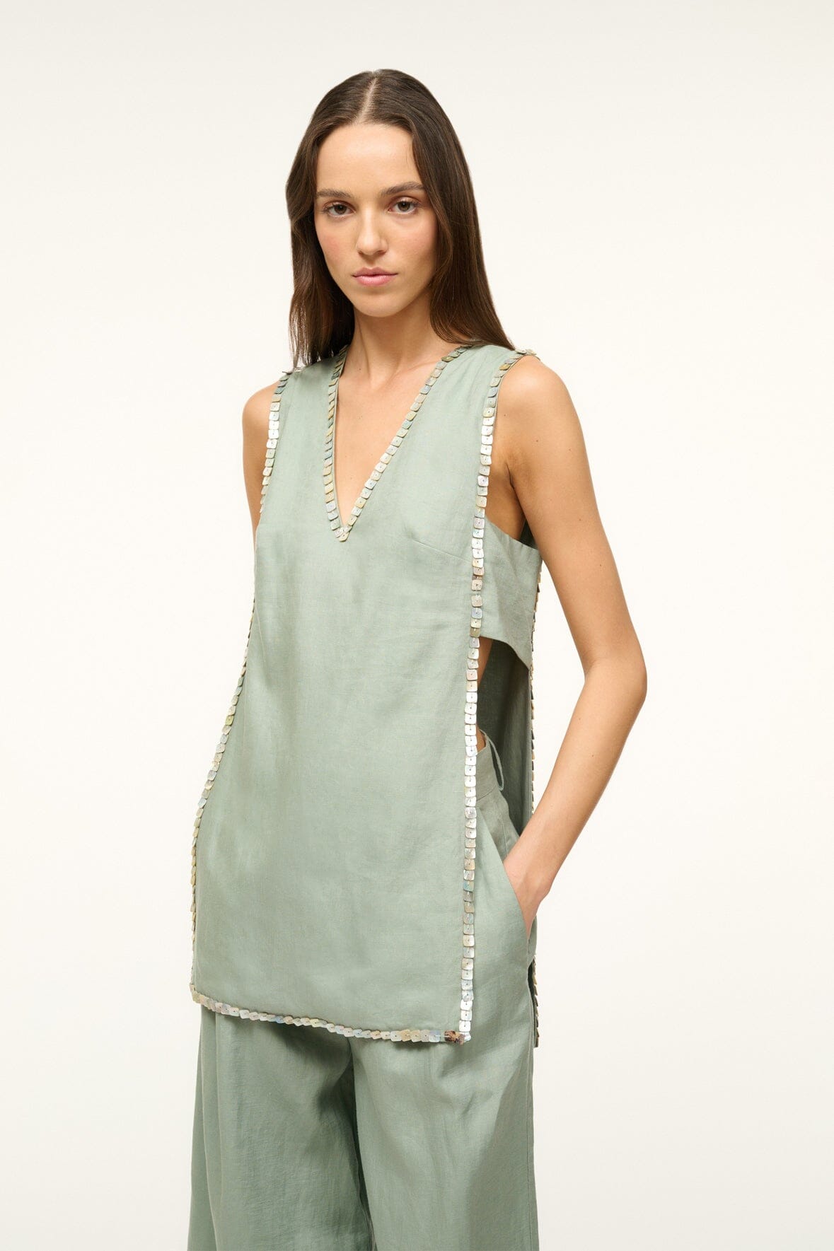 Image HARBOR TUNIC | JADE 1 of 5 and Clicking this image will trigger a zoom pop-up