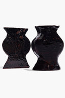 CERAMIC VASE BOOKENDS | BLACK