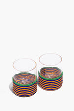 BEADED WHISKEY GLASSES | BLUE STRIPE