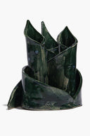 CERAMIC TRIPLE CANDLESTICK HOLDER | FOREST GLAZE