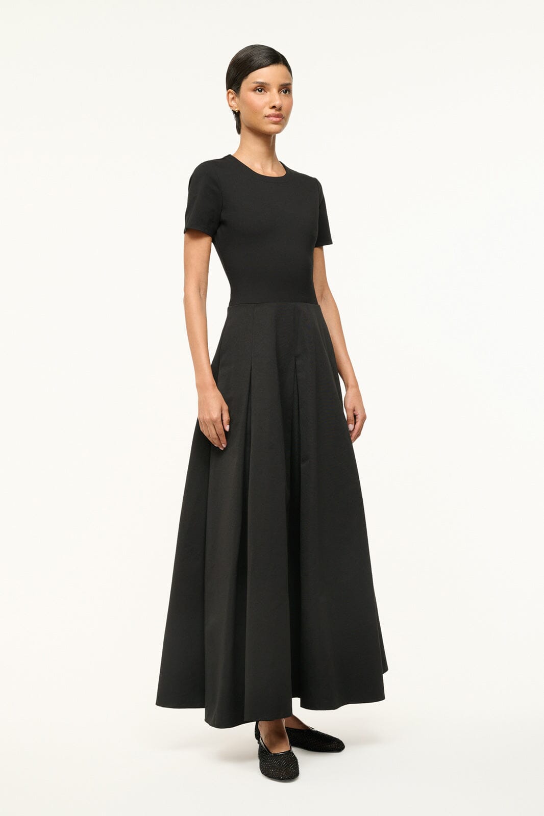 staud black midi dress Staud Ellison Dress Black