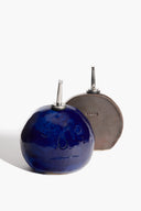 HENRY OLIVE OIL & VINEGAR DISPENSER SET | BROWN AND COBALT BLUE GLAZE BROWN AND COBALT BLUE GLAZE