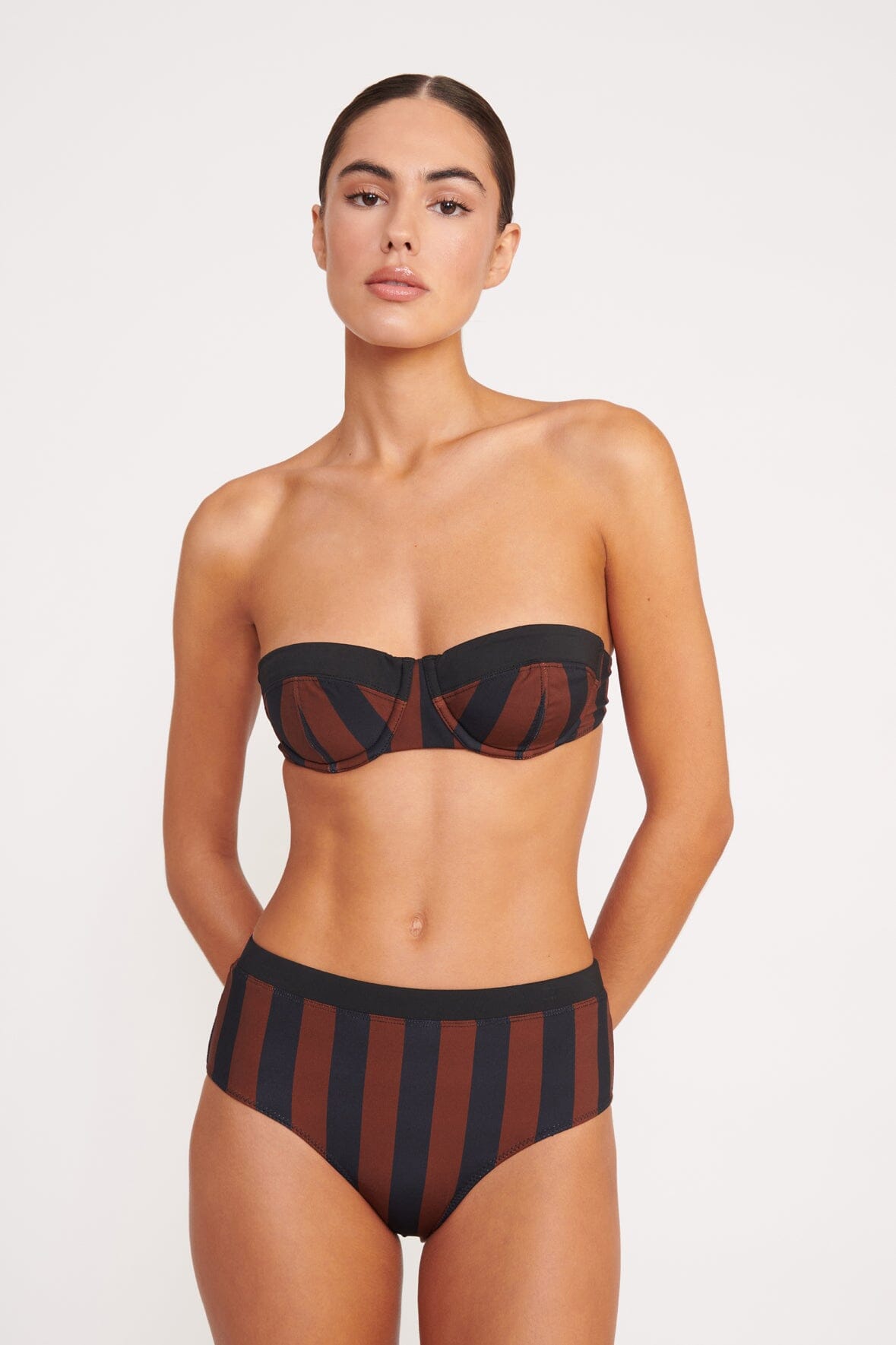 Black balconette bikini discount top