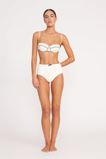 BRENTON HIGH RISE BIKINI BOTTOM | IVORY BLACK