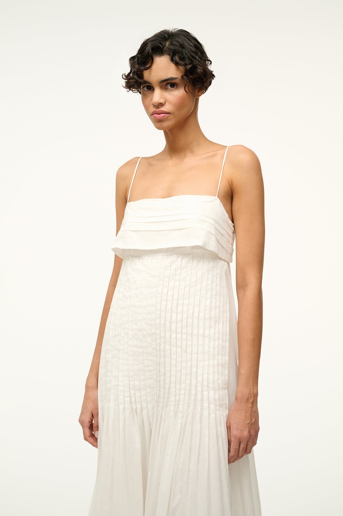 STAUD Lychee Dress White hotsell Ivory Crudite Linen