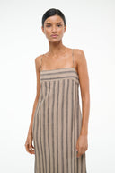 STAUD LAURA LINEN DRESS SAHARA STRIPE STAUD LAURA LINEN DRESS SAHARA STRIPE
