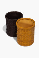 WOVEN LEATHER CANDLE | GOLDENROD