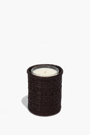 WOVEN LEATHER CANDLE | ESPRESSO
