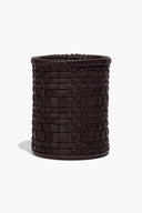 WOVEN LEATHER CANDLE | ESPRESSO