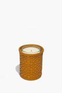 WOVEN LEATHER CANDLE | GOLDENROD
